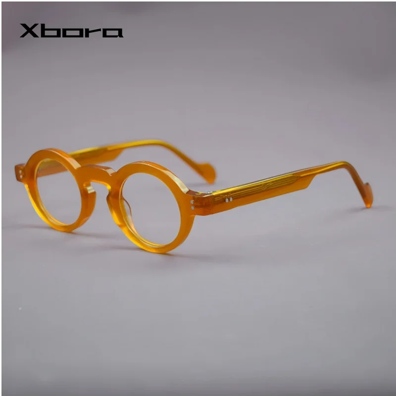 

Xbora High Quality Acetate Glasses Frames Vintage Round Men Eyeglasses Frame Women Brand Optical Prescription Eyewear 882218