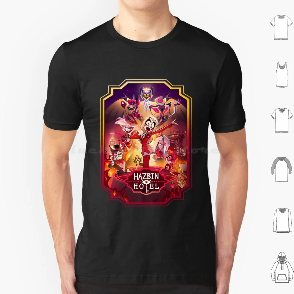 T Shirt Uomo Donna Bambini 6Xl Hazbin Lucifer Alastor Hotel Angelo Polvere Lucifero Radio Demone Alastor Demone Angelo Buccia Di Polvere Fanart