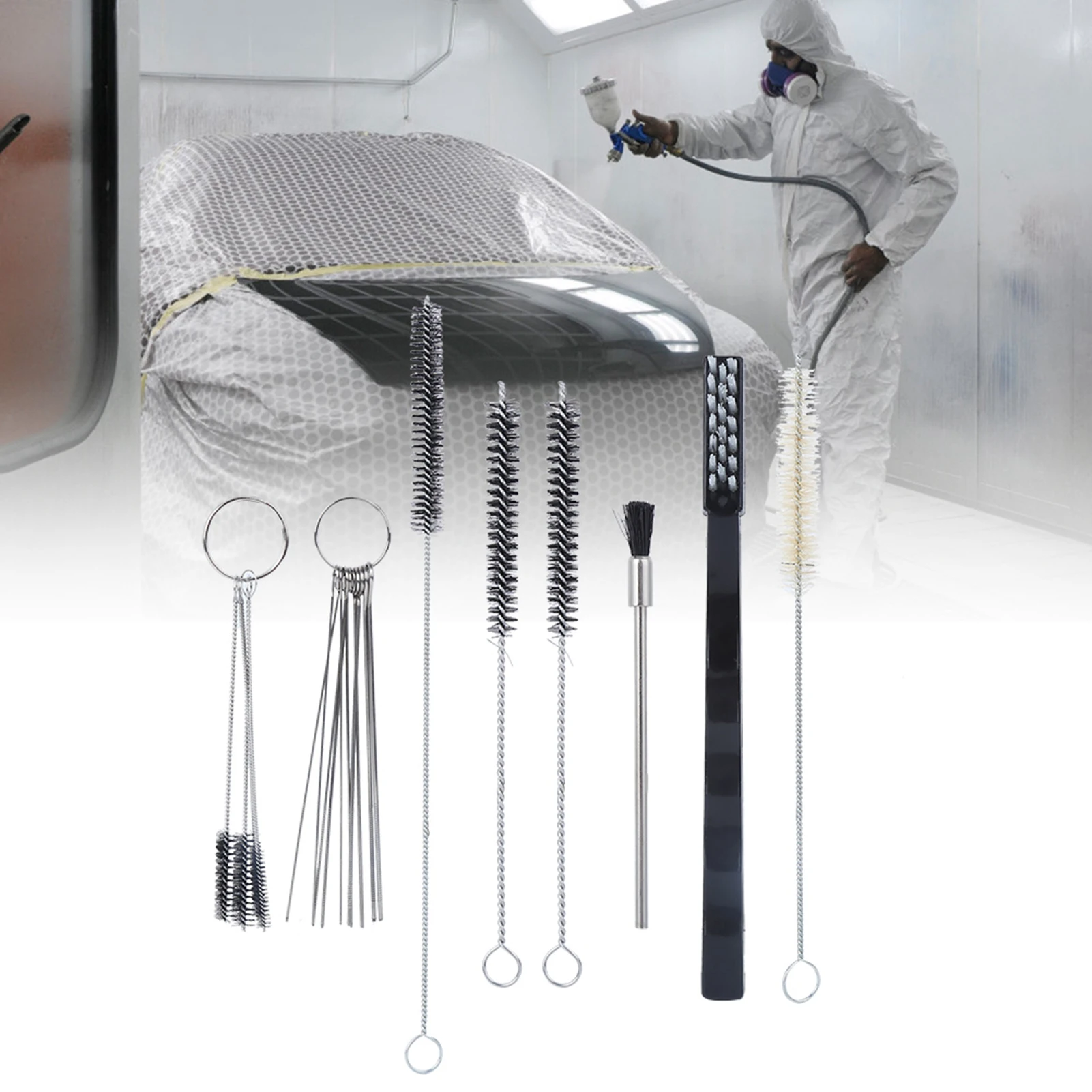 21PCs Set Cleaning Kit Hardware Accessory Hand Tool Airbrush Parts Portable for Spray Tools