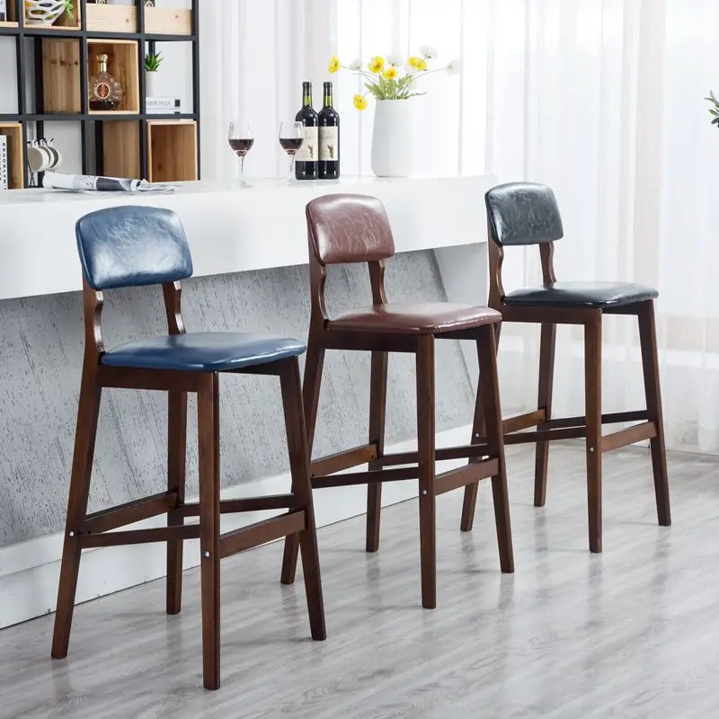 Chaise de Bar à Dossier en Bois Ergonomique et Transparente, Meuble de Luxe, Réglable, Cafétéria, Cuisine