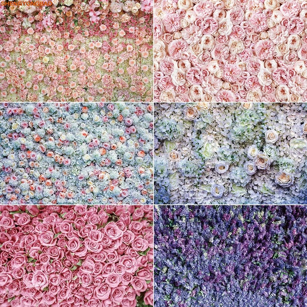 

Flowers Wall Photography Backgrounds Baby Valentine Wedding Photocall Decoration Backdrops Photo Studio Photobooth Props