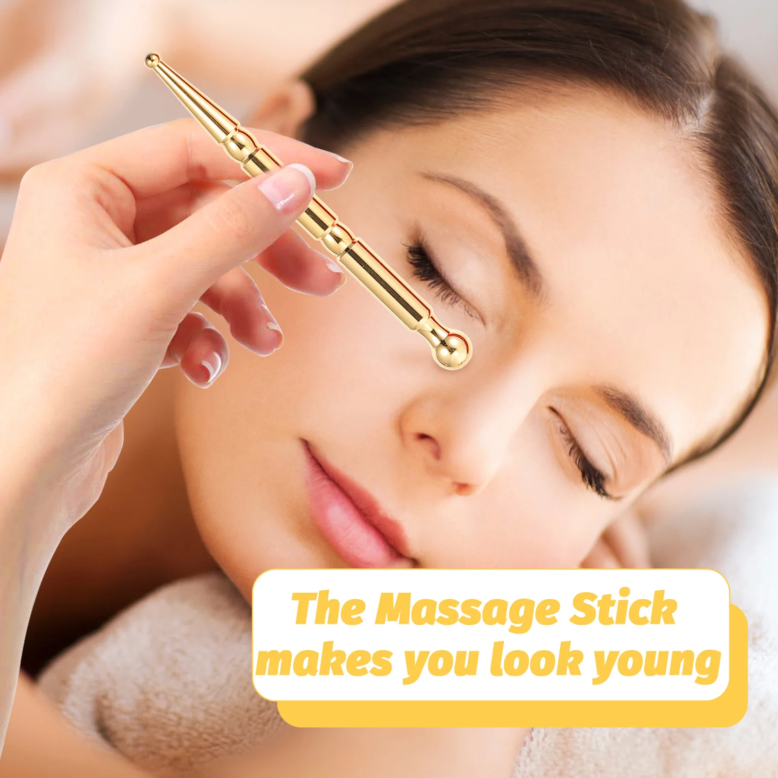 

Массажная палочка, латунный ручной массажер для глубоких тканей, акупунктурный массажер для облегчения боли, рефлексологический инструмент для тела, лица, ручка для акупунктуры