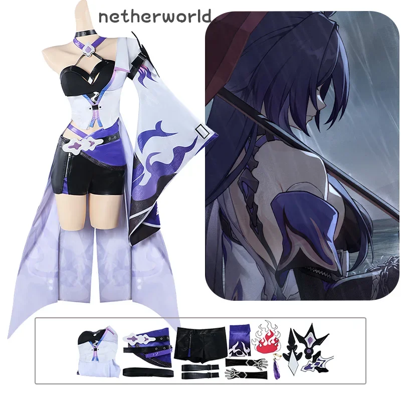 

Acheron Cosplay Honkai Star Rail Cosplay Costume Costume Clothes Uniform Cosplay Honkai Star Rail Acheron New Role Woman Set