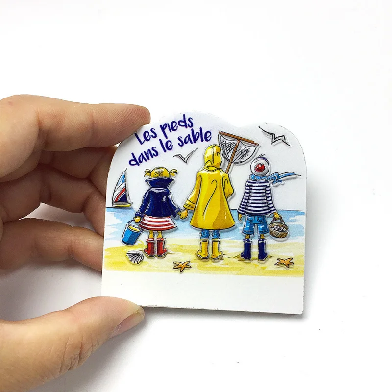

France Beach Family Travel Souvenirs Cultural and Creative Magnetic Refrigerator Magnets Home Magnetic Decorations Accompanying