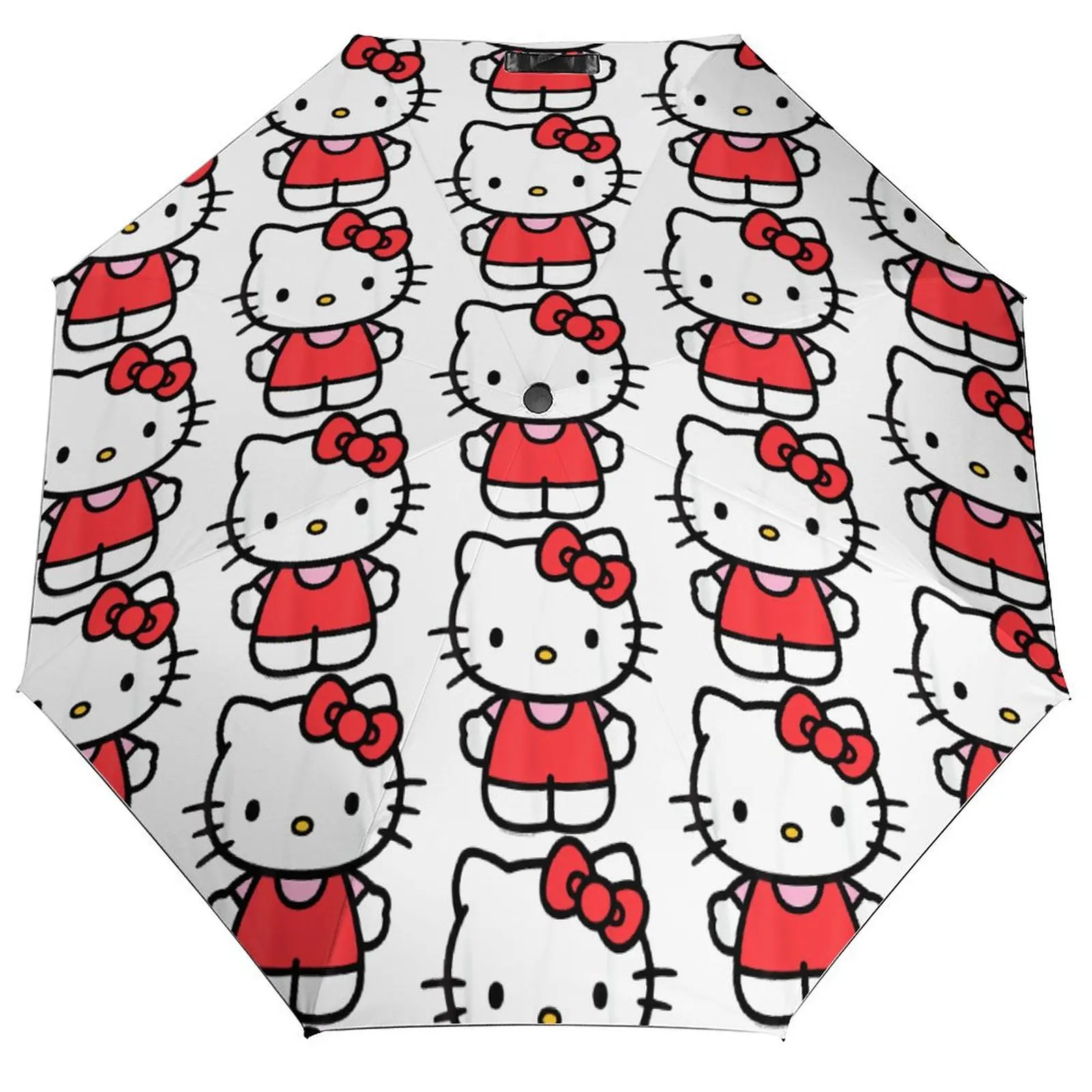 

Красный зонт Hello Kitty, ветрозащитный зонт от дождя и солнца, портативный элегантный автоматический зонт для гольфа