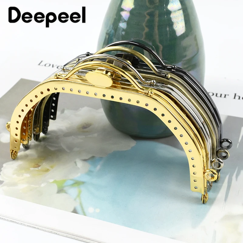 1/2Pcs Deepeel 13cm Metal Purse Frame Kiss Clasp Women\'s Handbag Handles DIY Sewing Brackets Handmade Making Bags Accessories