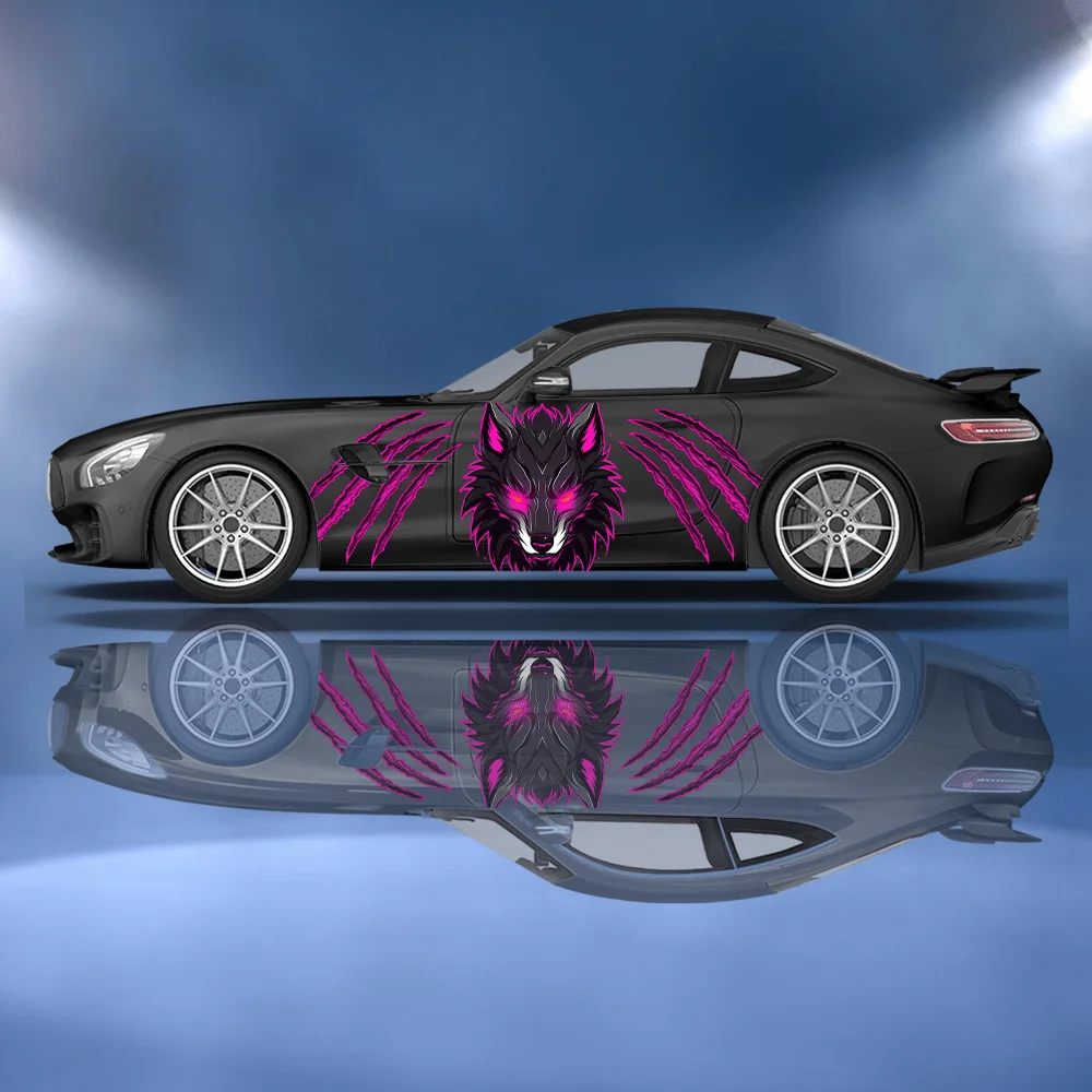 

Shining Wolf Flower Decals for Car, Full Body Sticker to Cover Scratches, Waterproof Car Decal Decoration car vinyl wraps