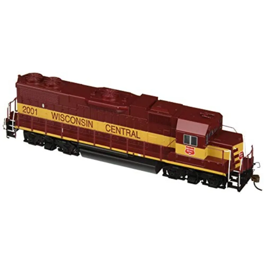 HO Scale GP38-2 Diesel Locomotive 2001 for Industrial Use, Metal Body, Blue with Yellow Safety Stripes, Detailed Paint and Weat