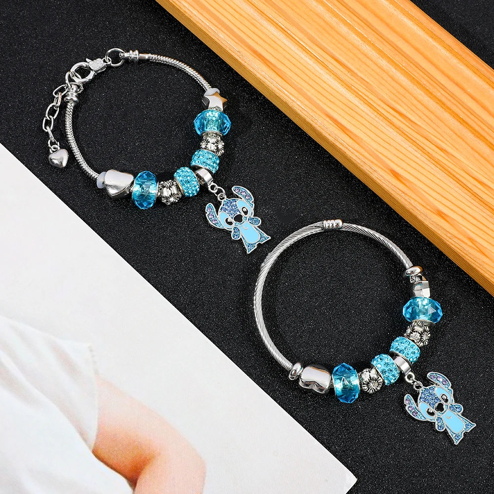 ديزني لطيف الكرتون غرزة حجر الراين قلادة الخرزة سوار y2k المتناثرة الأزياء سحر المجوهرات هدية #6