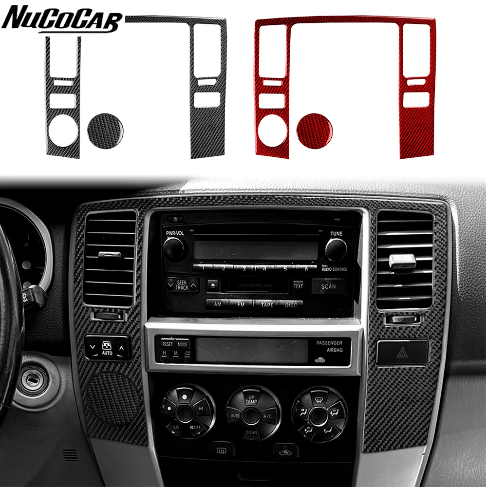 For Toyota 4Runner 2003-2009 Carbon Fiber Central air conditioning vent panel frame Car Accessories Interior Decorative Stickers