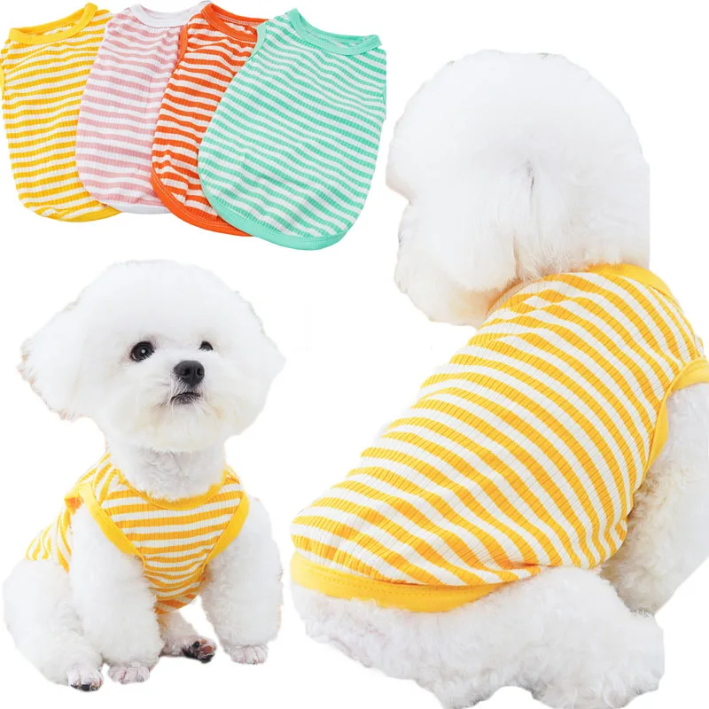 Thin Sleeveless Dog Vest Shirt, Summer Pet Dog Clothes, Strips, Puppy, Cat Hoodies, Tshirt for Small Dogs, Chihuahua, XXL