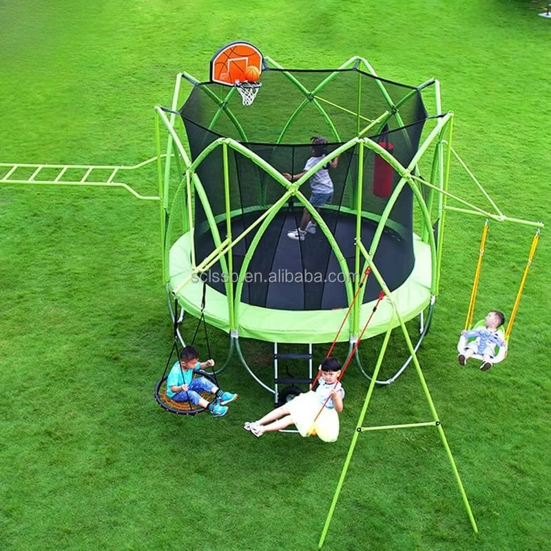 12ft Gymnastic Outdoor Trampoline with Net Garden Park Children Adult Fitness Exercise Trampoline