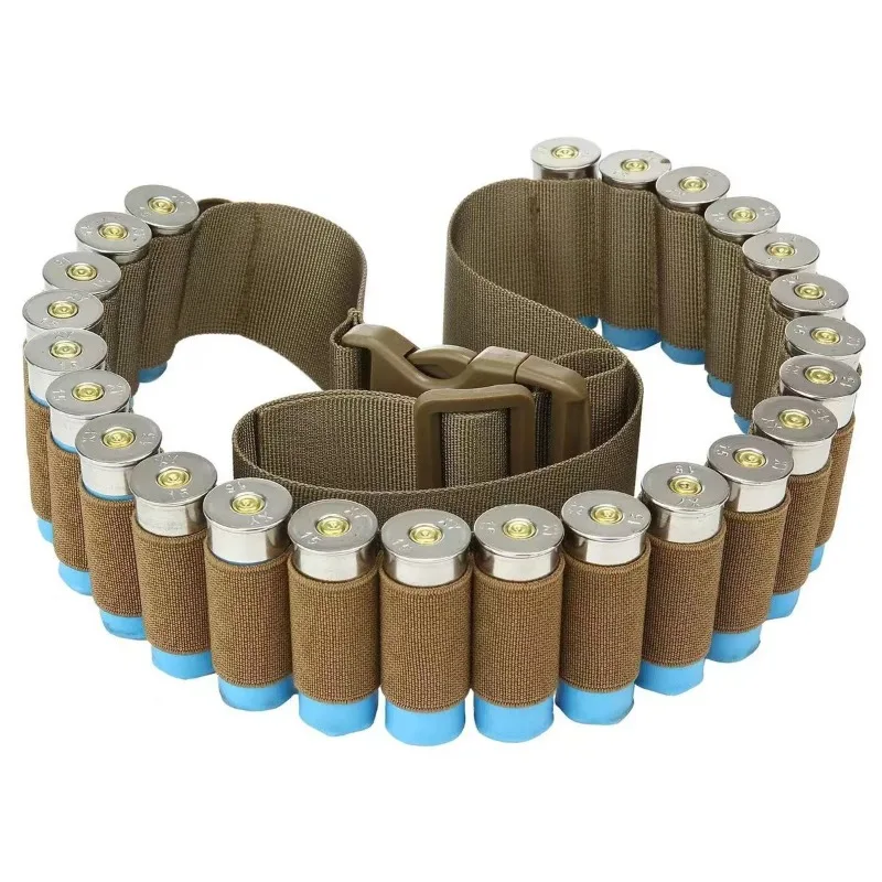 27 Rounds Hunting Bullet Ammo Holder Belt Tactical Military Airsoft Shotgun Shell Bandolier Waist 12/25 Gauge Cartridge Belt