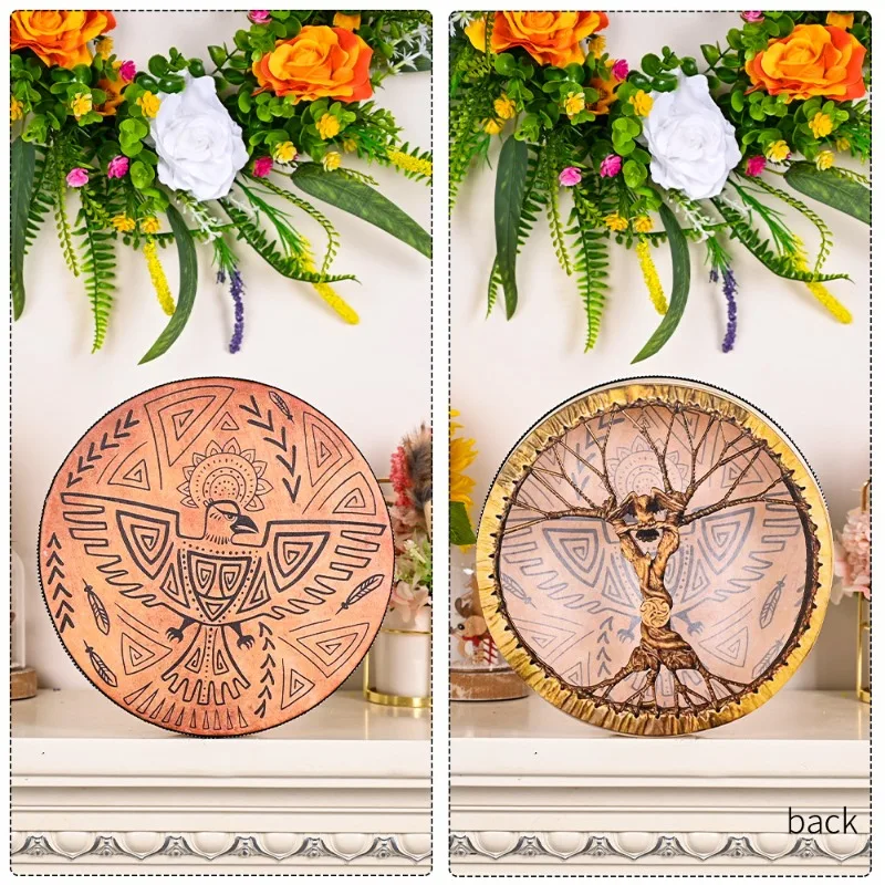 جلد الغنم الشاماني طبل 25 سنتيمتر الطيور نمط شامان طبل الكبار المهنية قرع الطبول الشامانية ممارسة الأدوات الموسيقية #6