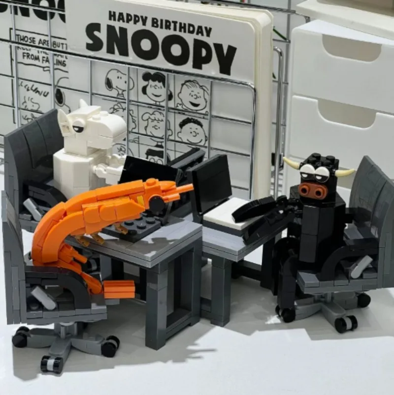 تماثيل نموذج الروبيان من MOC، مجموعة ألغاز، خلط عشوائيًا للأولاد والبنات، مظلات إبداعية لمشاهير الإنترنت #2