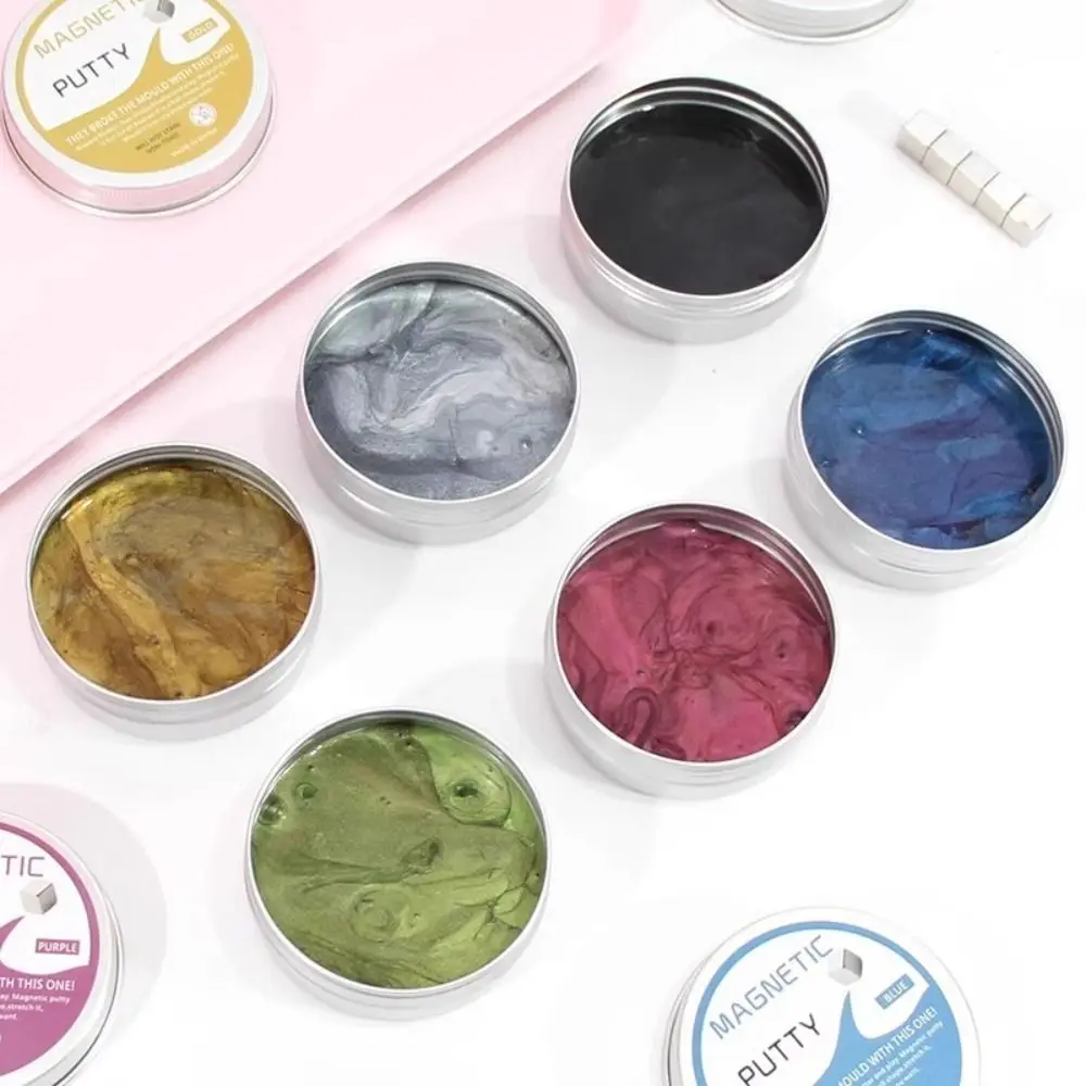 

Resin Magnetic Bouncing Mud Ferrofluid Colored Clay Magnetic Suction Clay High Stretch with Magnet Mud Playdough