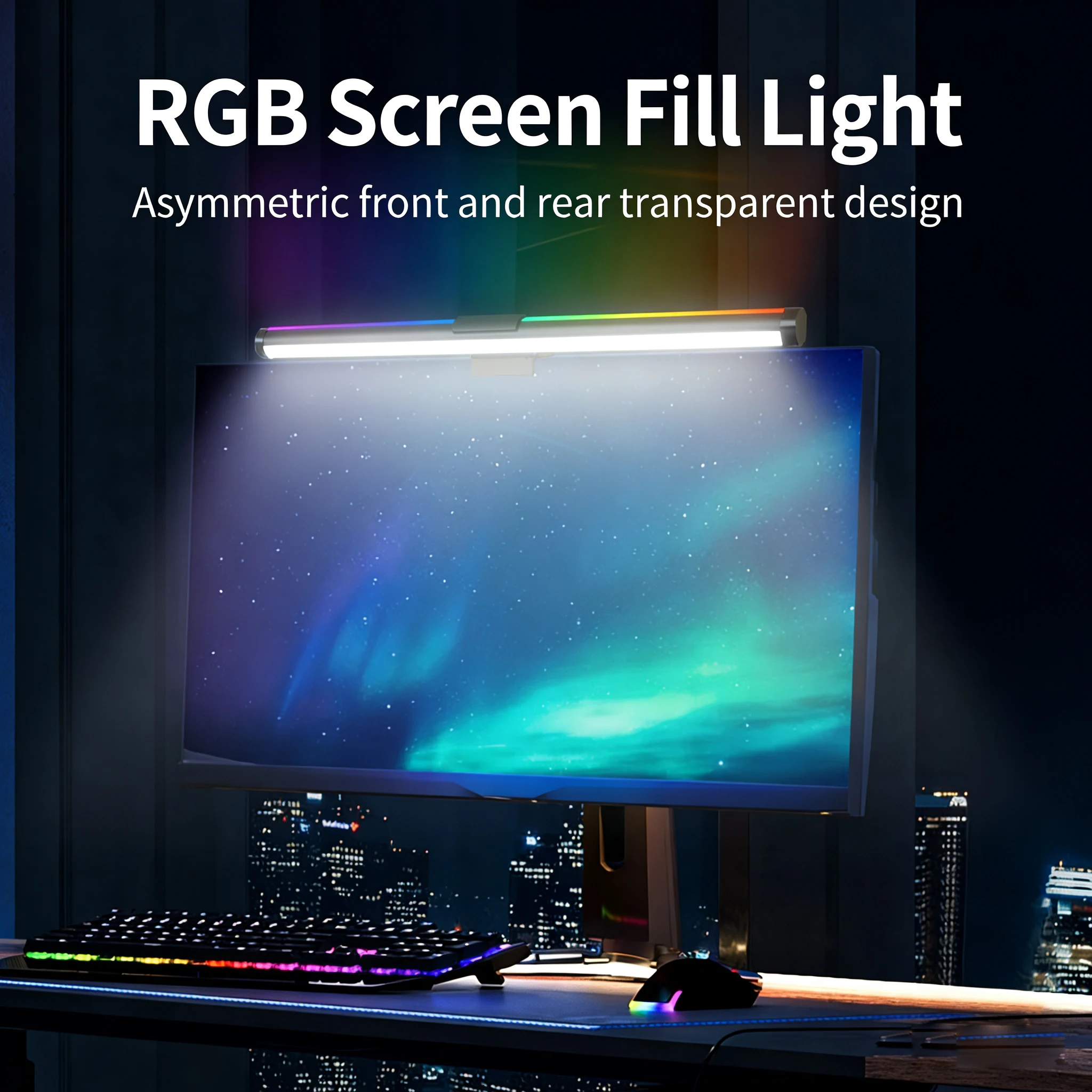 

LED Screen Hanging Lamp PC USB Charged Eyes Protection Reading Light for Learning Home Office Work Reading Desk Lighting