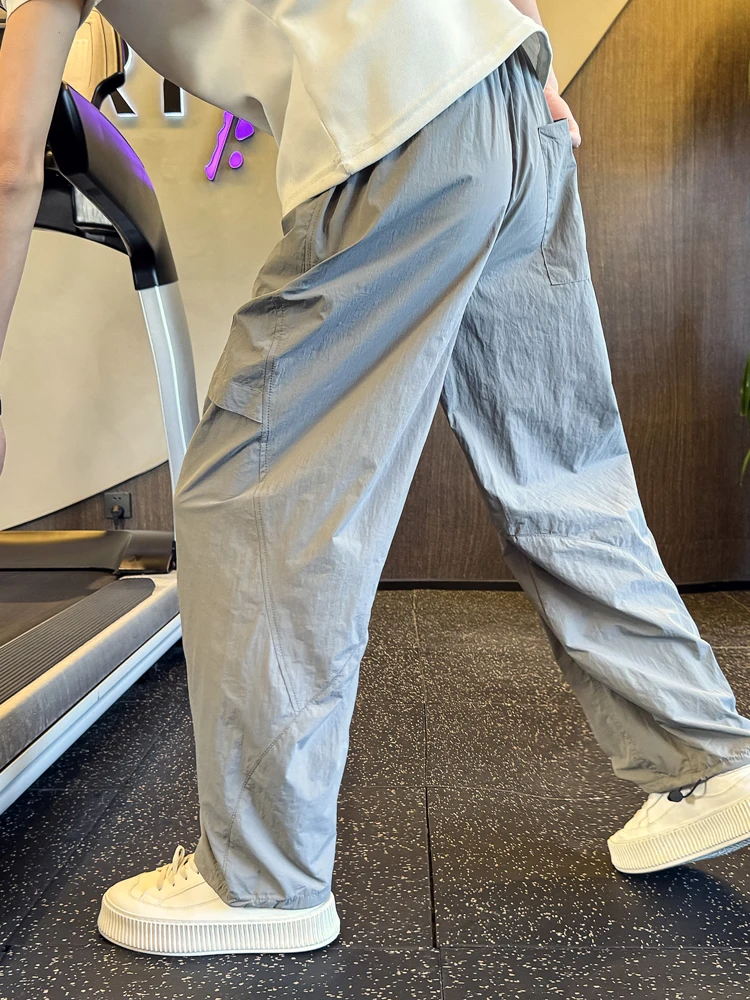 

Ледяной шелк Qui Dry Прямые брюки Мужские летние трендовые свободные широкие брюки Haome Мужские брюки 2025 Новая рабочая одежда Повседневная одежда...