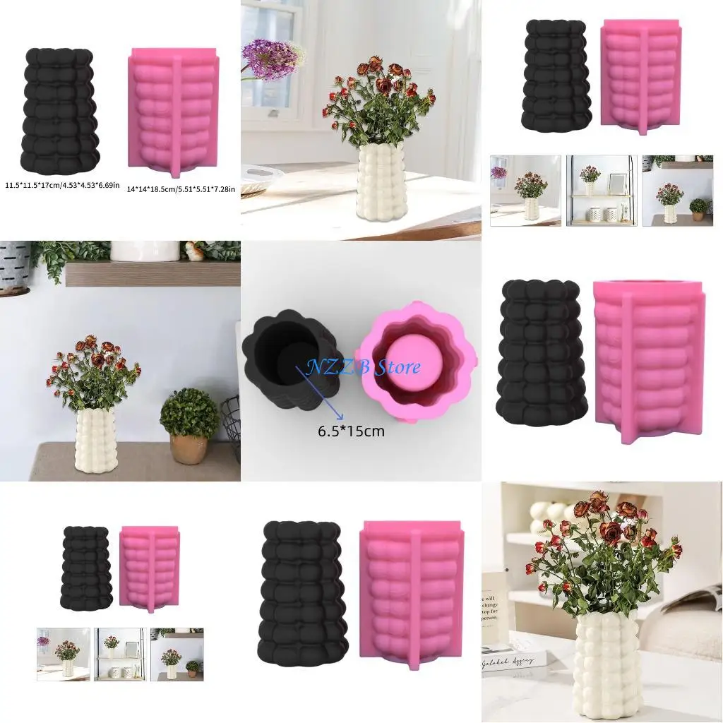 

T21F Flower Pot Mold Silicone Flowerpot Plant Vintage Mould Concrete Cement