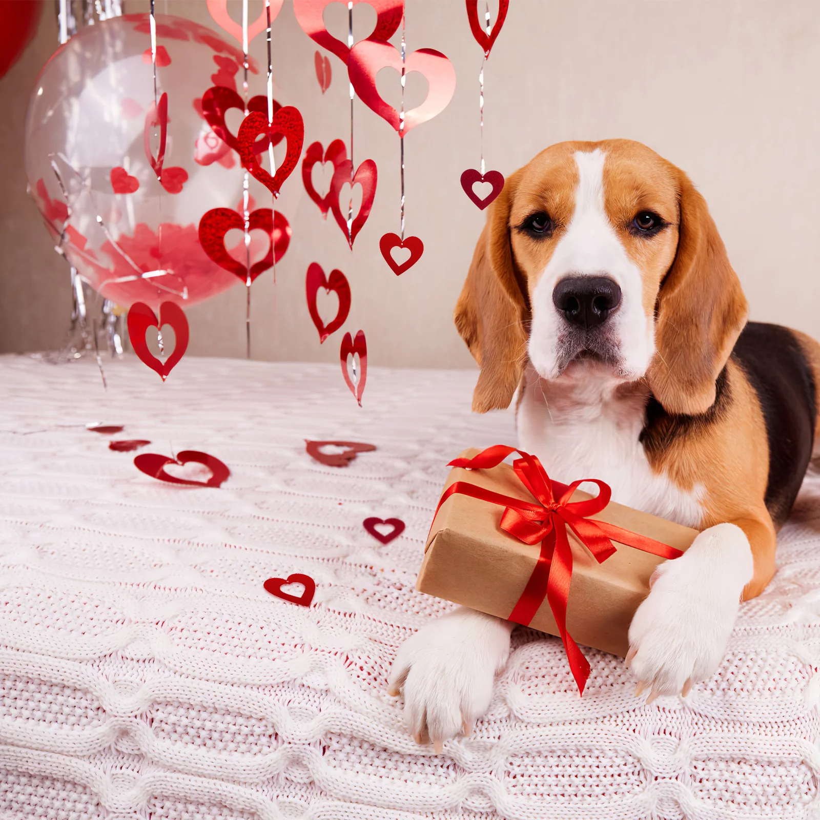 

40 pcs Hanging Hearts Decorations Heart Ornaments Valentines Day Decor Wedding Party Decoration For Wall Window Door Hanging