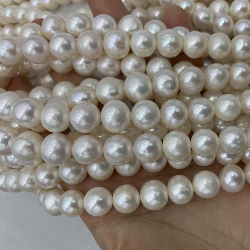 

Real Fresh Pearl Round Shape Beads 10-11mm Natural Gemstone Loose Bead For Necklace Earrigns Bracelet