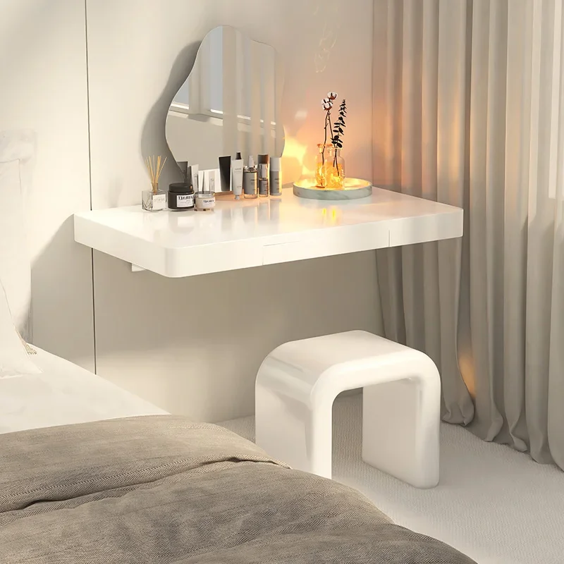 

Minimalist bedside table wall corner cream air dressing modern hanging wall