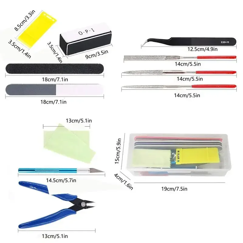 ‌24/9-Piece Miniature Tool Kit for Model Building - Includes Small Tools for Cars, Planes, Robots & Buildings with Storage Box‌