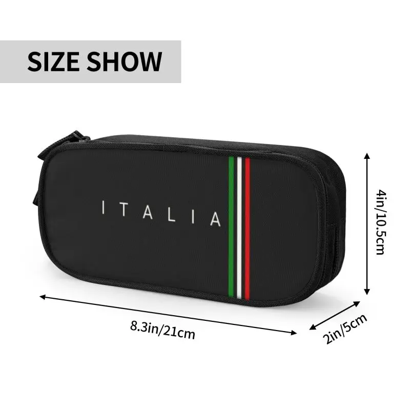 Italy Flag Pencil Cases for Boy Girl Big Capacity Italy Qatar Pen Box Bag School Accessories