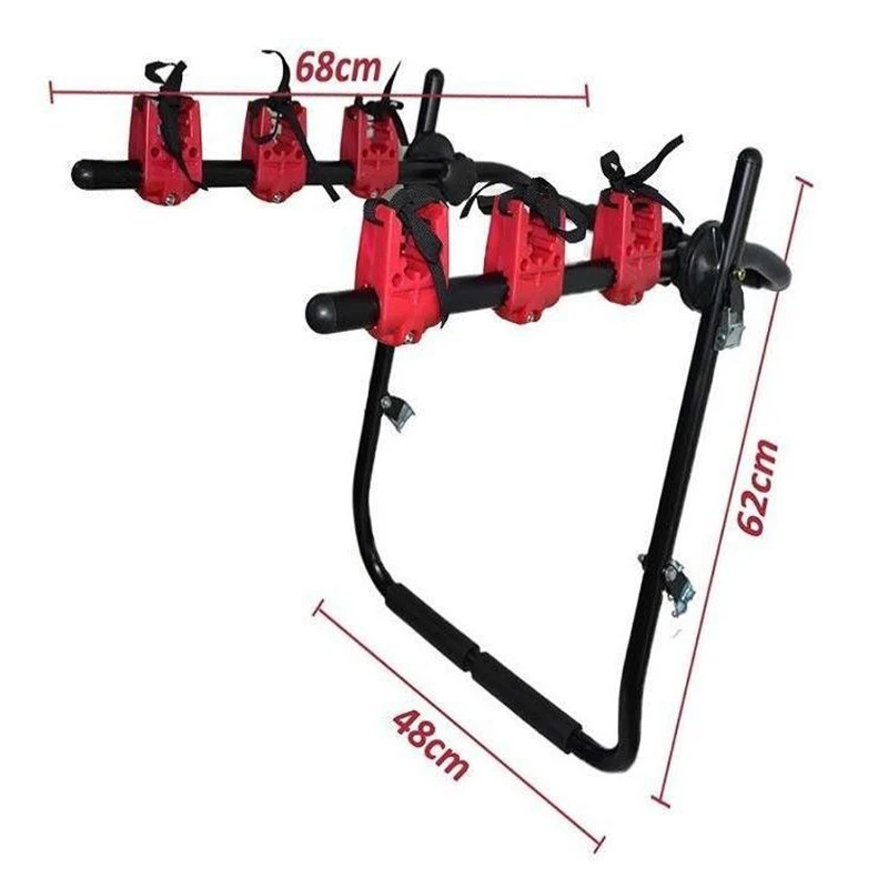 3-Bicycle Sturdy Arm Trunk Mount Bike Carrier Rack Hatchback Rear Holder for AUTO SUV & Car Vehicle Mounted Bicycle Frame