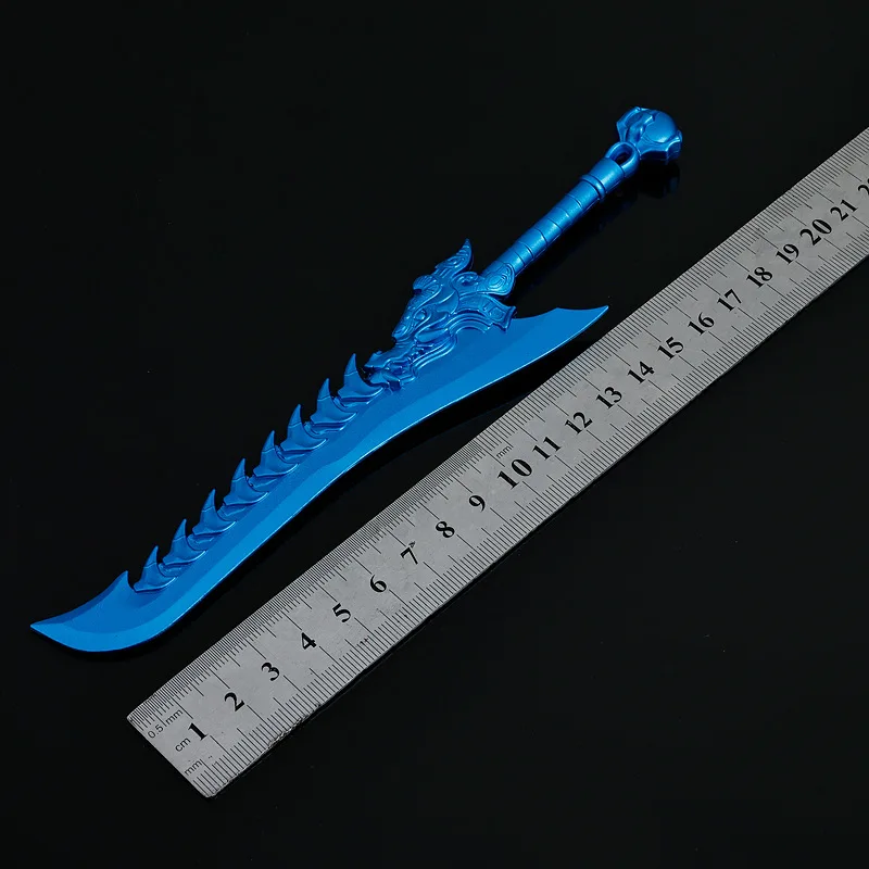 22 CM Ne Zha 2 Chinese Anime Randapparatuur Ao Guang Wapen Draak Tanden Mes Volledig Metalen Ambachtelijke Model Collectible Ornament jongen Speelgoed