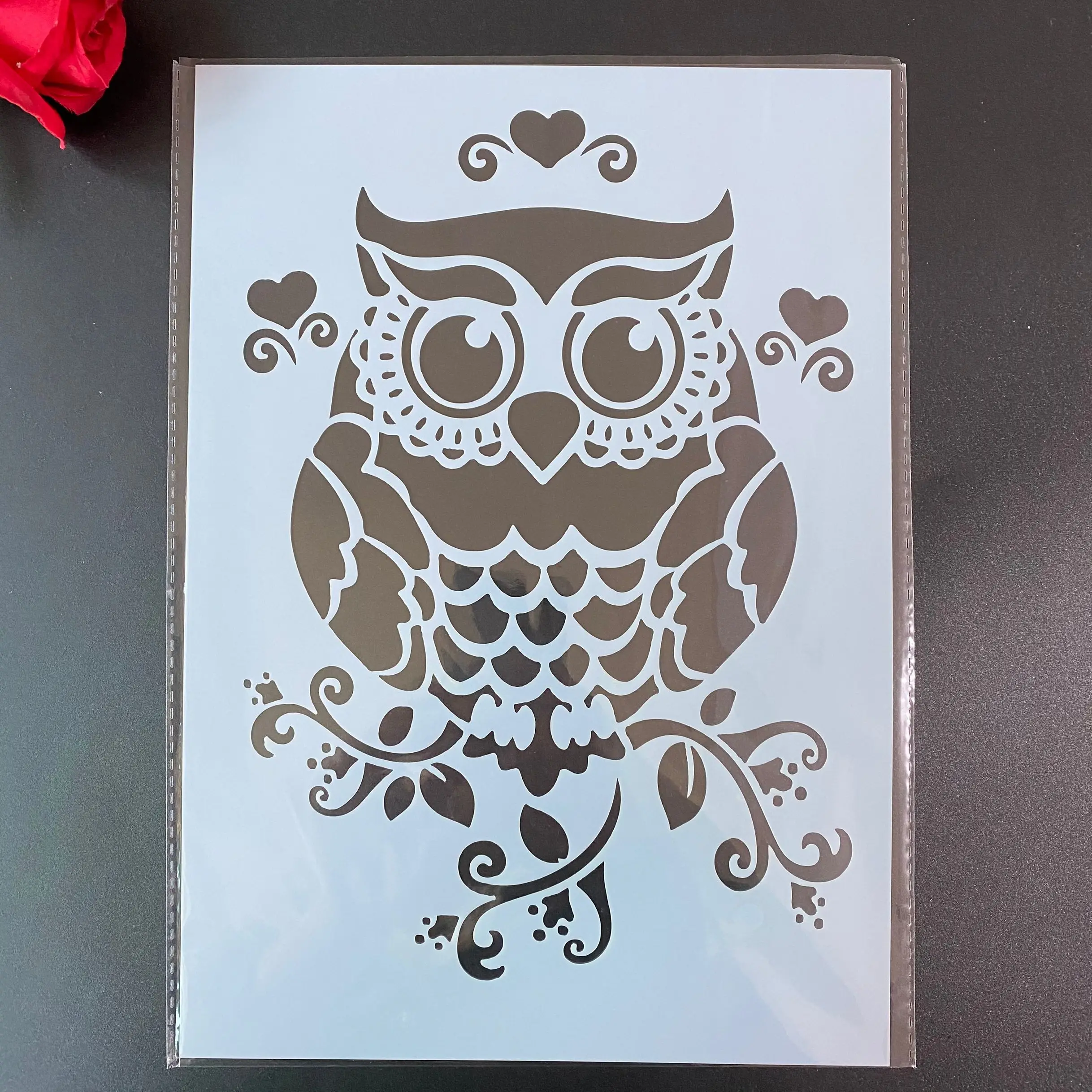 DIY Stencils Wall Painting Scrapbook Coloring Embossing Album Decorative Paper Card Template A4 29 * 21cm owl Mandala