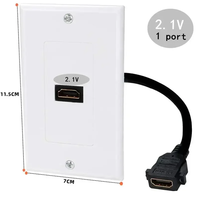 Enchufe de pared de Panel de Alta Definición Compatible con HDMI, 8K, versión 2,1, 48Gbps, 60Hz, sin soldadura, adecuado para cableado de ingeniería