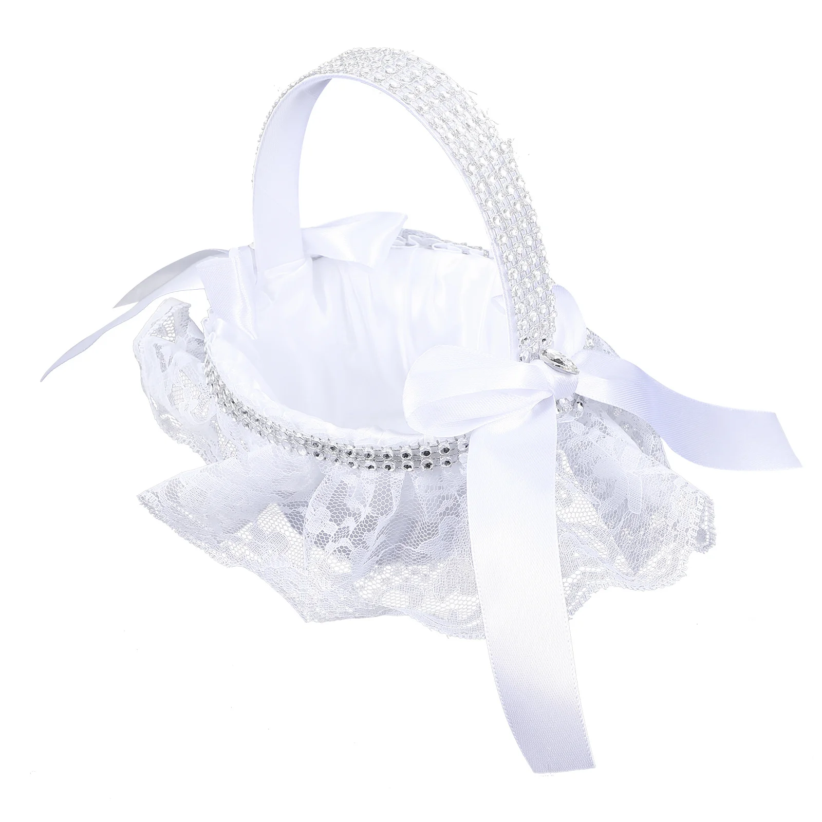 1 قطعة زهرة فتاة الدانتيل الأبيض تصميم الزفاف زهرة الحاويات لبتلات الحلوى تخزين ديكور حفل الزفاف العرض #1