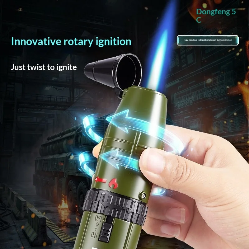 2026 Creative Rotating Ignition Firepower Spray Gun Butane Gas Torch Lighter Safety Lock Fire Switch Kitchen Cigar Lighters Gift