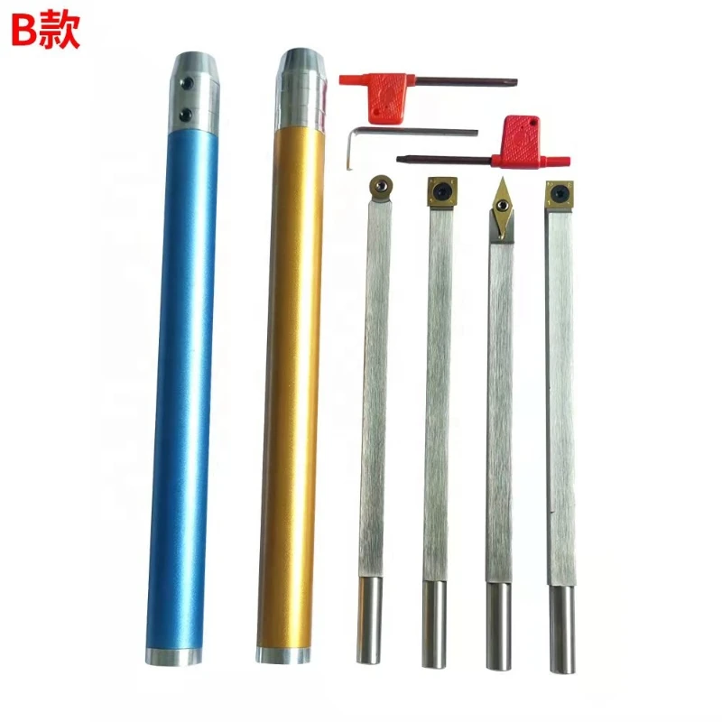 Woodturning Tools Set With Titanium Coated Carbide Inserts Cutter Stainless Steel Bar Aluminum Handle Wood Turning for Lathe