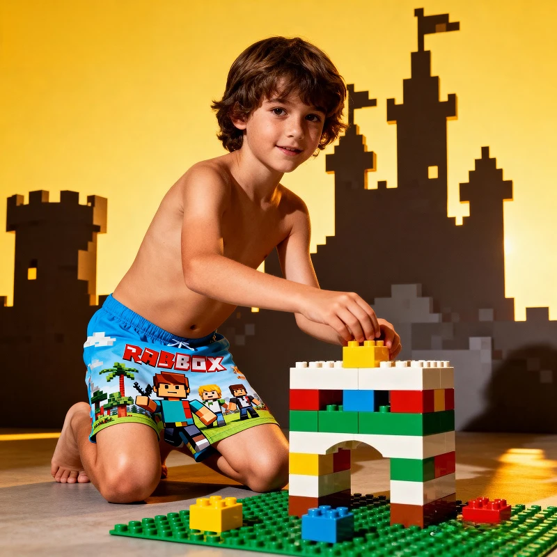 

Hot ROBLOX Shorts Printed Sporty Quick-drying Thin Loose Beach Pants Outdoor Casual Breathable Shorts Boys and Girls Gifts