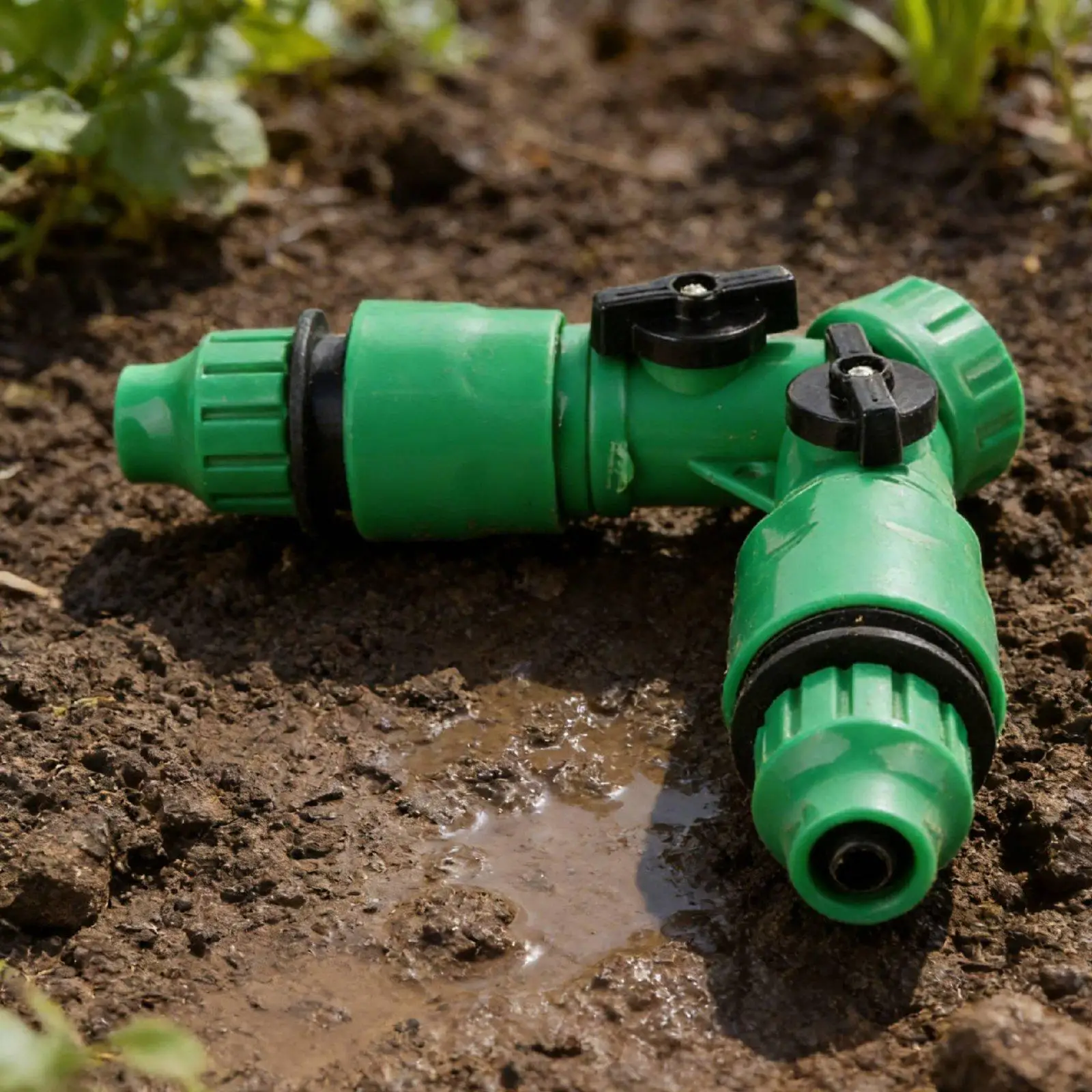 Garden Irrigation Connector Splitter 4 Way Brass Faucet Adapter for 4 7 Drip Line Quick Connect Kit