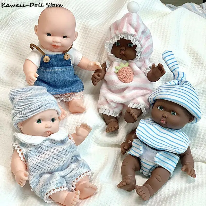 Mini Reborn Dolls 12cm Palm Dolls Pajamas Simulation Baby Reborn Dress Up Baby Girls Boys Doll Toys For Kids Munecas Reborn 1/12