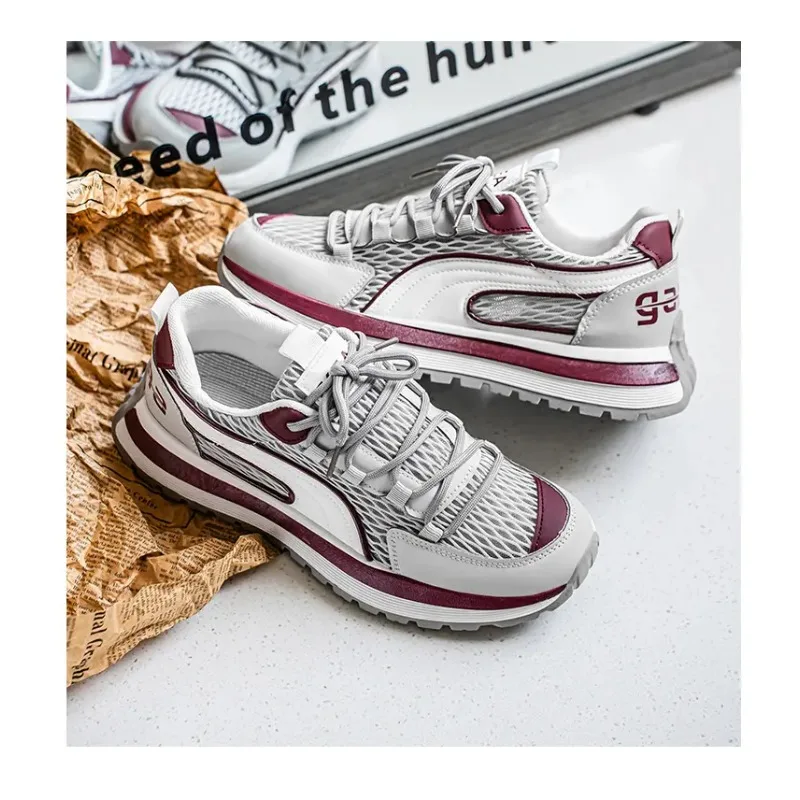 

Men's Mesh Breathable Chunky Casual Sneakers - Lightweight Platform Shoes