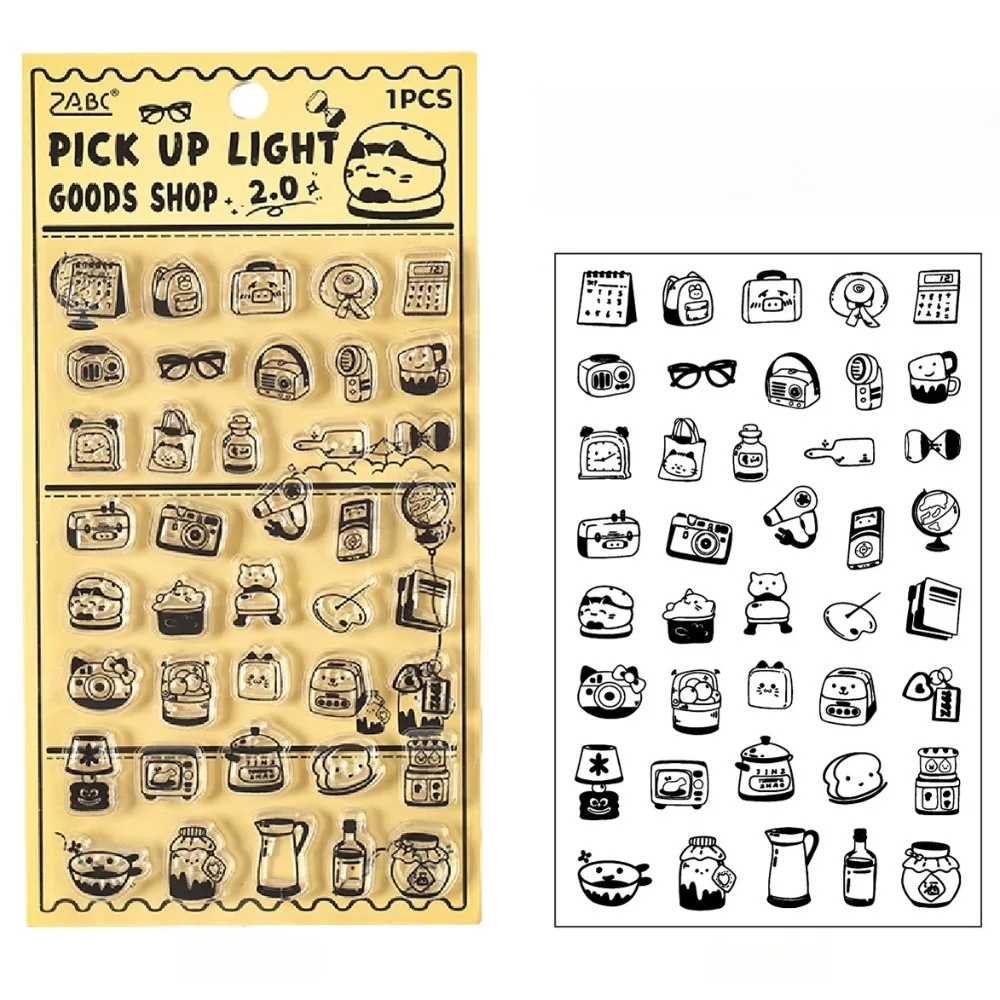 

New Silicone Seal Stamp 40 Cute Patterns Cartoon Animals Rubber Stamps DIY Scrapbook Mini Size Student Stationery Children's Use
