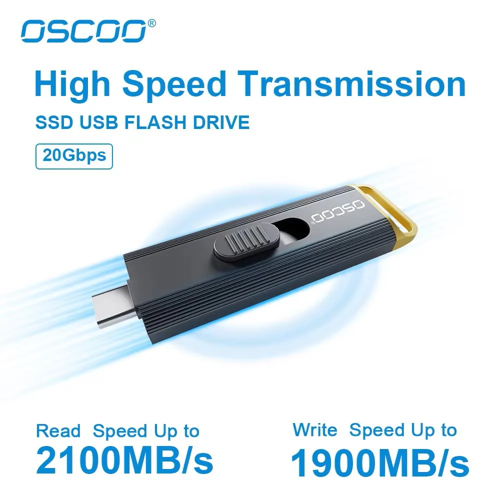 OSCOO 512gb 1tb Portable Solid State SSD USB 3.2 Gen2 Flash Drive US1 External USB Disk Type C Pendrive USB3.2 Stick Memory