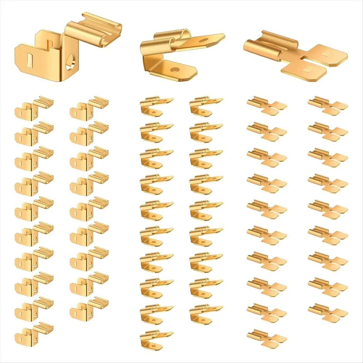 BHBL 60PCS Electrical Spade Connector Splitters Kit, 1/4 Inch 2 Male and 1 Female Tabs Spade Quick Disconnect Connectors