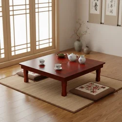 Square 80X80cm Korean Floor Table Folding Legs  Luxury Antique Home Furniture Table for Dining Traditional Korean Low Table