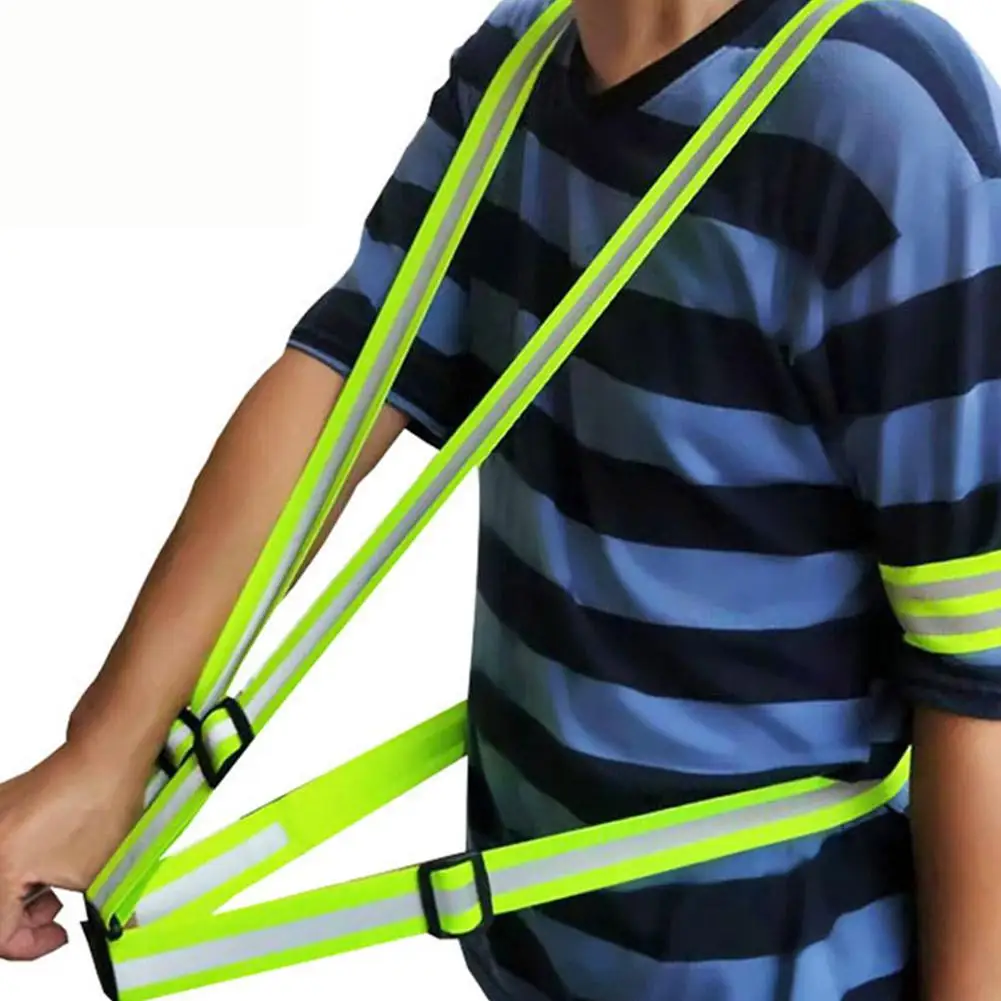 Reflective Safety Vests Lightweight Adjustable Elastic Vest Jacket Hi Vis Reflective Strips for Traffic Control Running Cycling