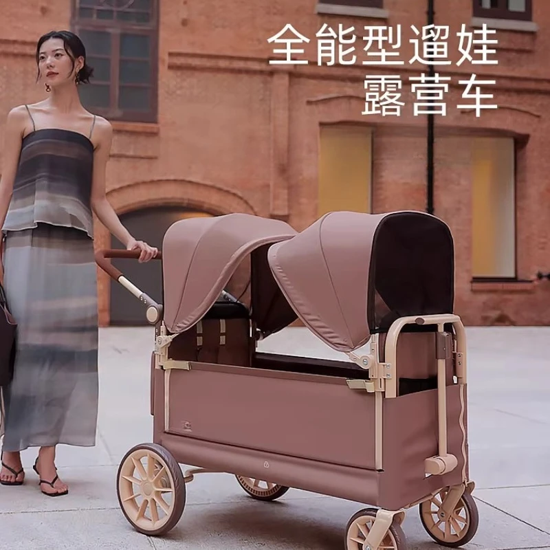

Children's trolley can sit and lie down, two-way shock absorption, folding baby walking sunshade ceiling