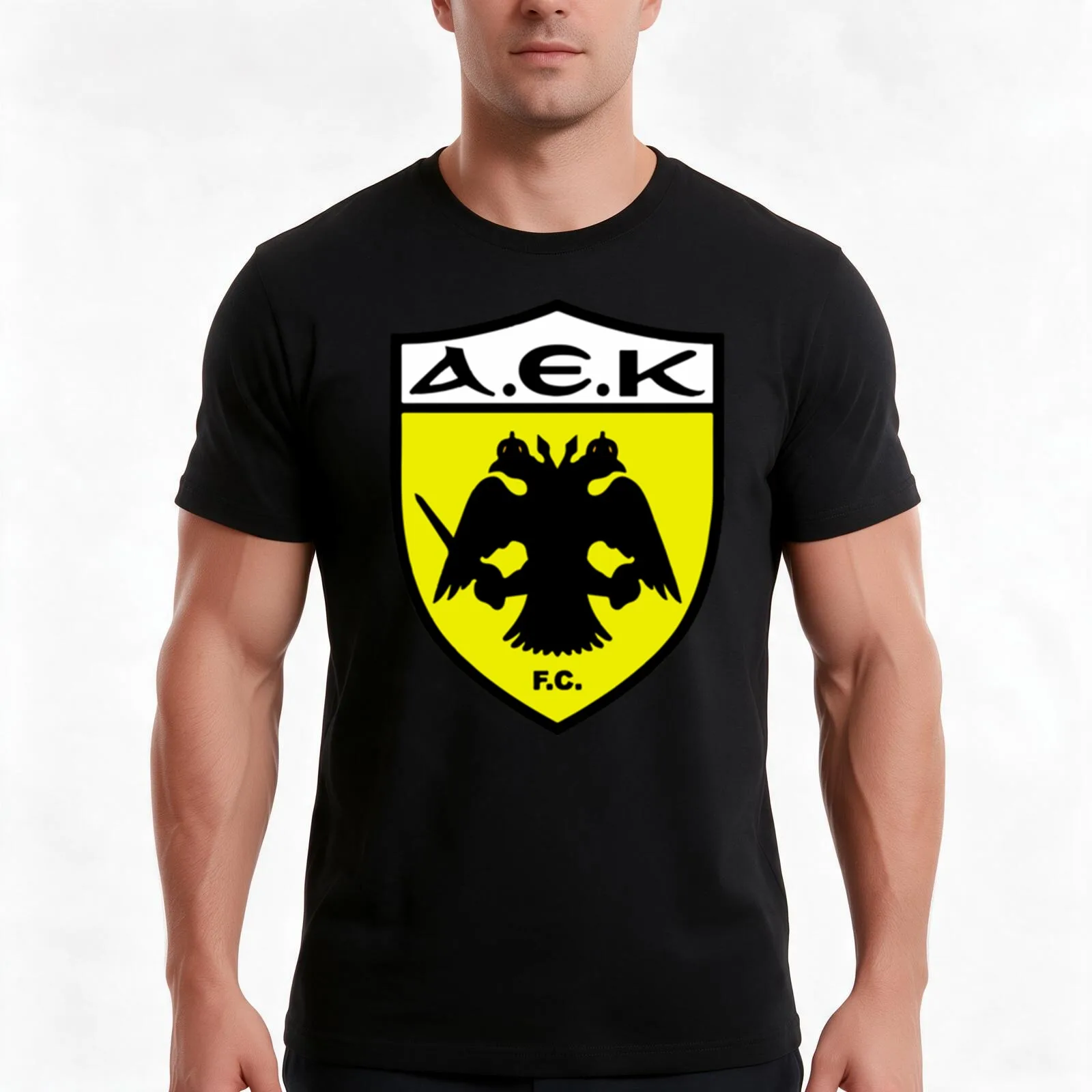 AEK Athens T-Shirt, Summer Casual Cotton Tee, Oversized Streetwear Tops, Vintage Graphic Print, Loose Fit Short Sleeve