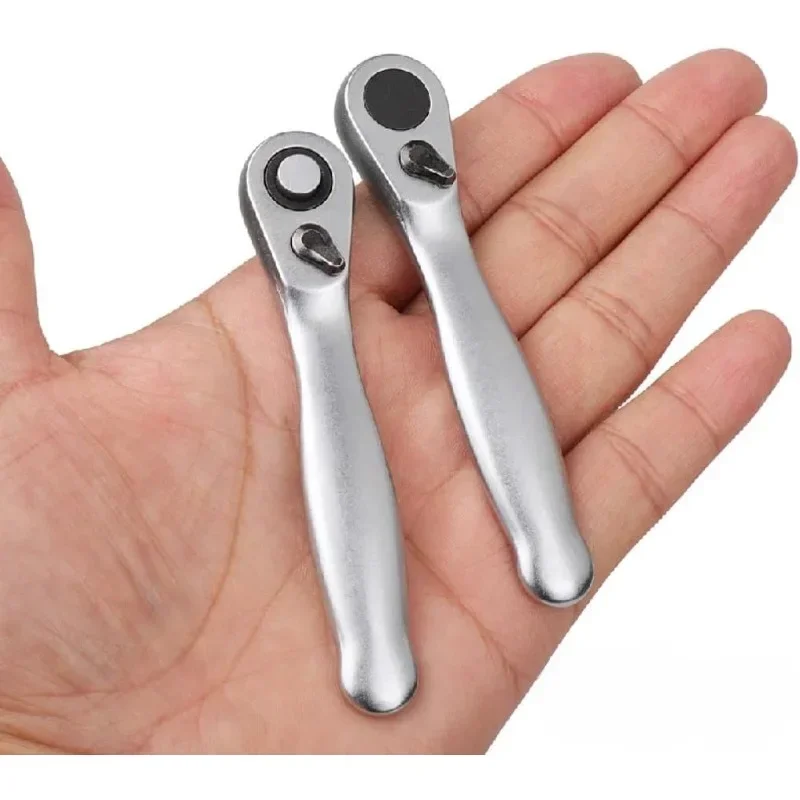 自動車修理ミニラチェットセット 1/4インチ 72歯クイックリリースソケットレンチ 六角トルクツール ハンドツール 家庭用機械作業用