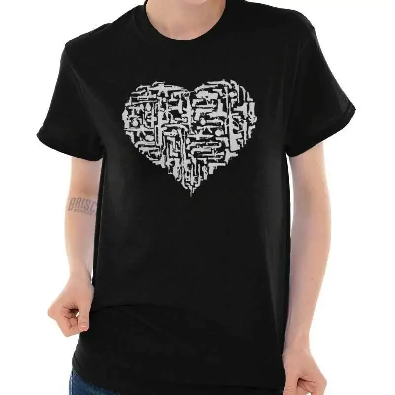 Cute Gun Rights Girl Love 2nd Amendment Gift Womens Graphic Crewneck T Shirt Tee