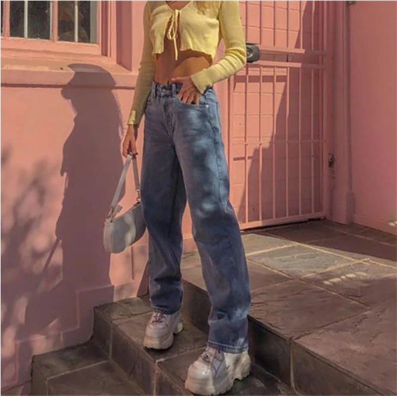

Women High Waisted Wide Leg Jeans Classic Retro Casual Stretch Comfort Vintage Denim Pants Daily Wear Street Fashion Trendy 2025