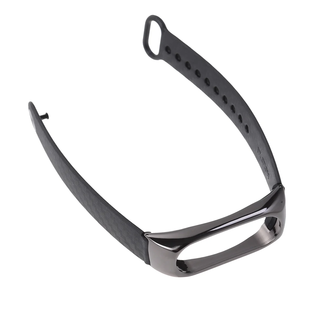 

Metal Case Carbon Fibre Replacement Strap For Smart Bracelet 2 Adjustable Protective Wristband Accessories Grey